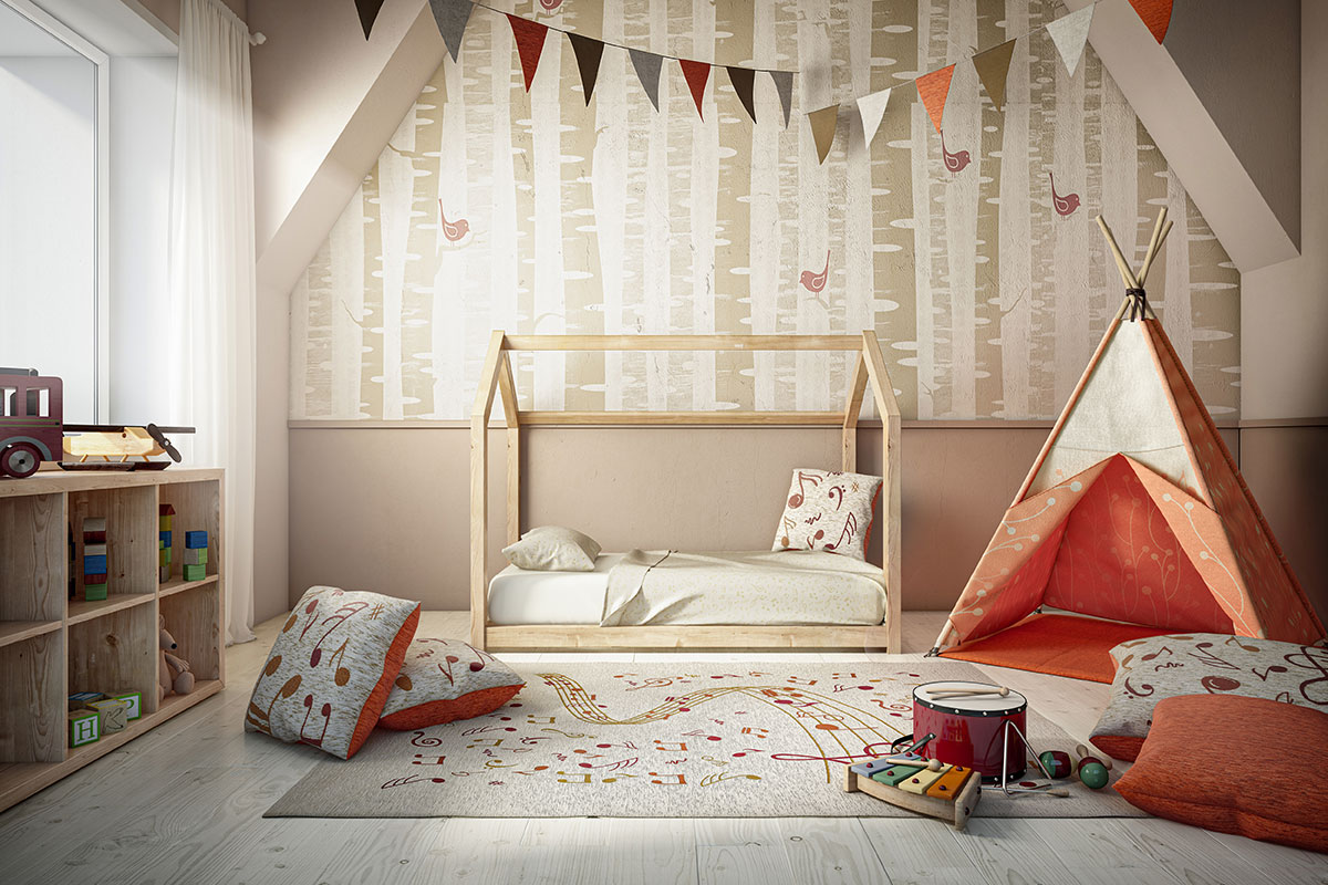 textile chambre enfants musique