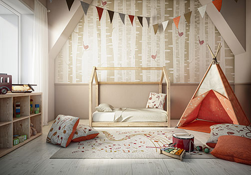 Textiles pour décorer la chambre des enfants musique