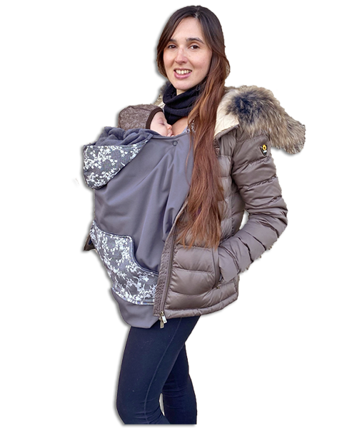 Porte Bébé Couverture - Coupe vent Imperméable Hiver Encapuchonné