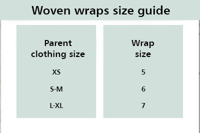 size guide woven wrap table