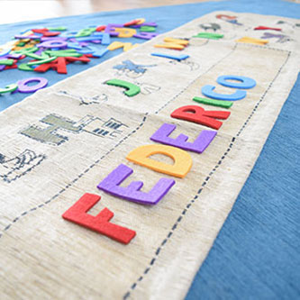 idea regalo tappeto gioco con alfabeto e lettere